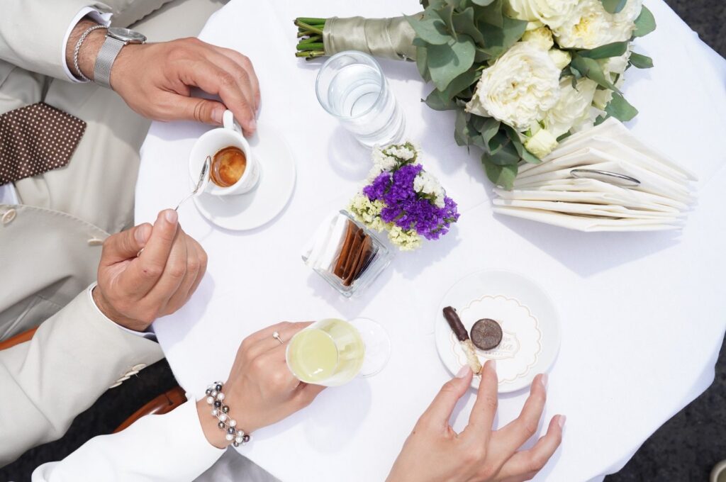 Coffee and artisanal sweets from Pansa Pastry Shop in Amalfi