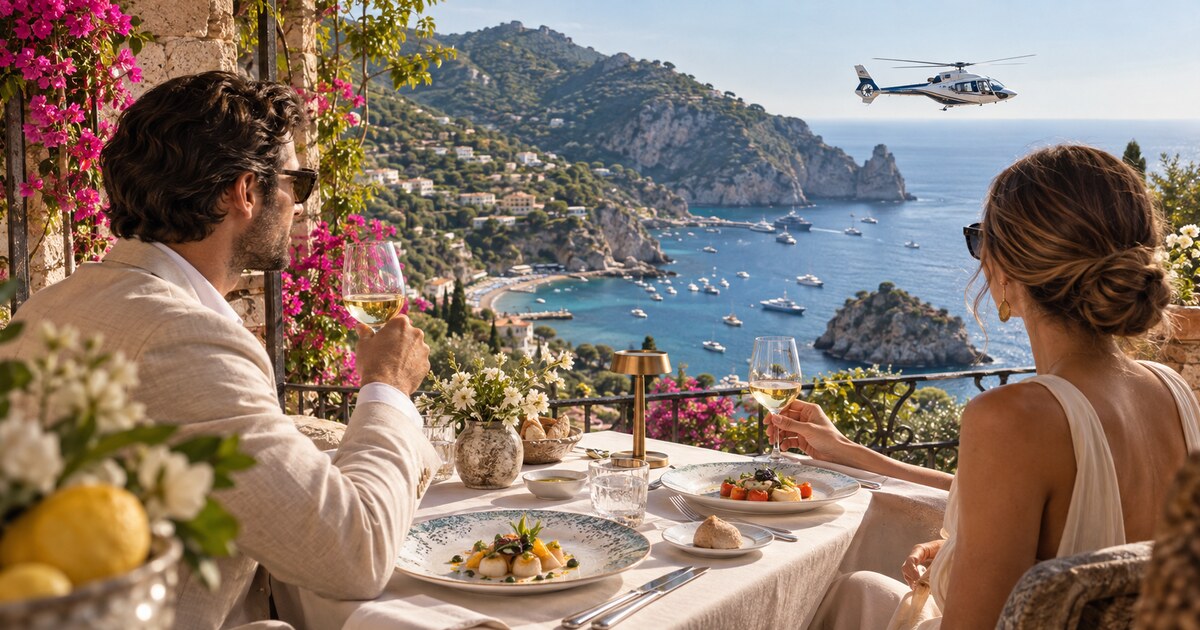 Esperienza gourmet sul mare della Penisola Sorrentina con elicottero privato